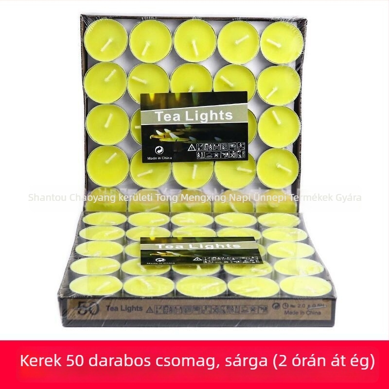 Xingri paraffin gyertya teához, hengeres alakú, kör alakú, logóval