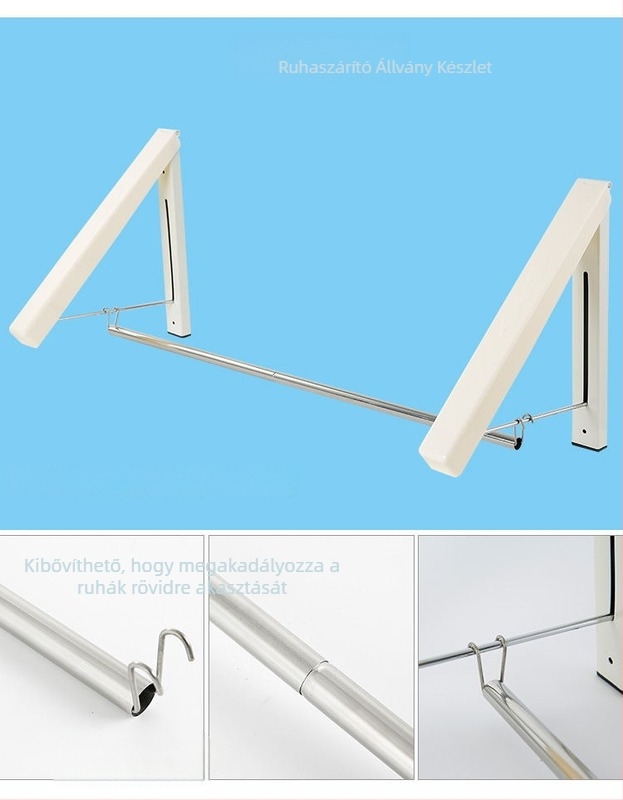 Mini falra szerelhető rejtett ruhaszárító fürdőszobához, háromszög alakú hajtogatható