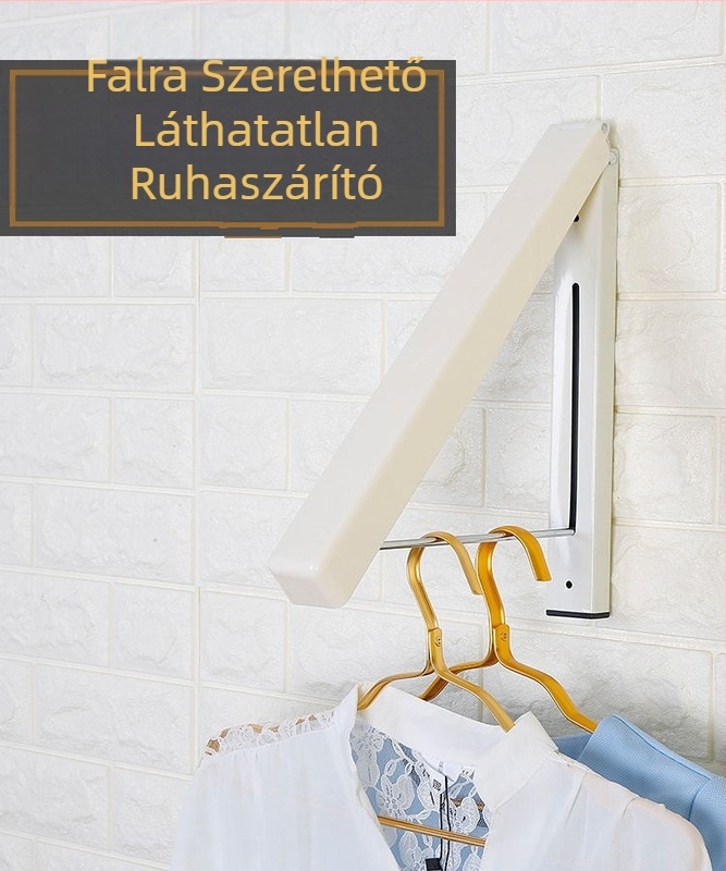 Mini falra szerelhető rejtett ruhaszárító fürdőszobához, háromszög alakú hajtogatható