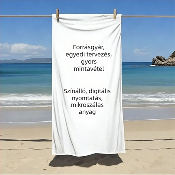 Mikroszálas strandtörölköző, gyárból közvetlen digitális nyomtatással, saját mintával testre szabható, gyorsan száradó és kiváló nedvszívó.