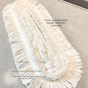 Lapos felmosó porzsákos fejjel, pamut fejjel, 60 cm-es teleszkópos nyéllel, ideális szállodákhoz, otthonokhoz, gyárakhoz és műhelyekhez