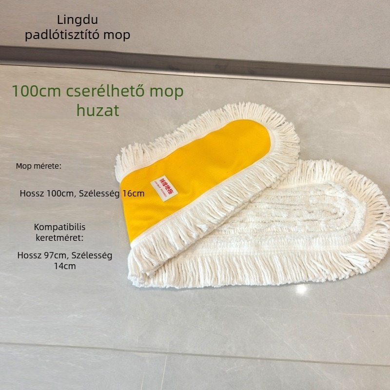 Lapos felmosó porzsákos fejjel, pamut fejjel, 60 cm-es teleszkópos nyéllel, ideális szállodákhoz, otthonokhoz, gyárakhoz és műhelyekhez
