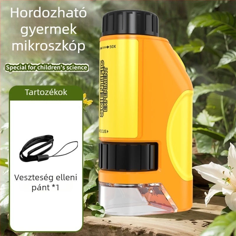 Telefonhoz csíptethető mikroszkóp 50–300×, sejtek megfigyelésére — oktatási tudományos játék diákoknak