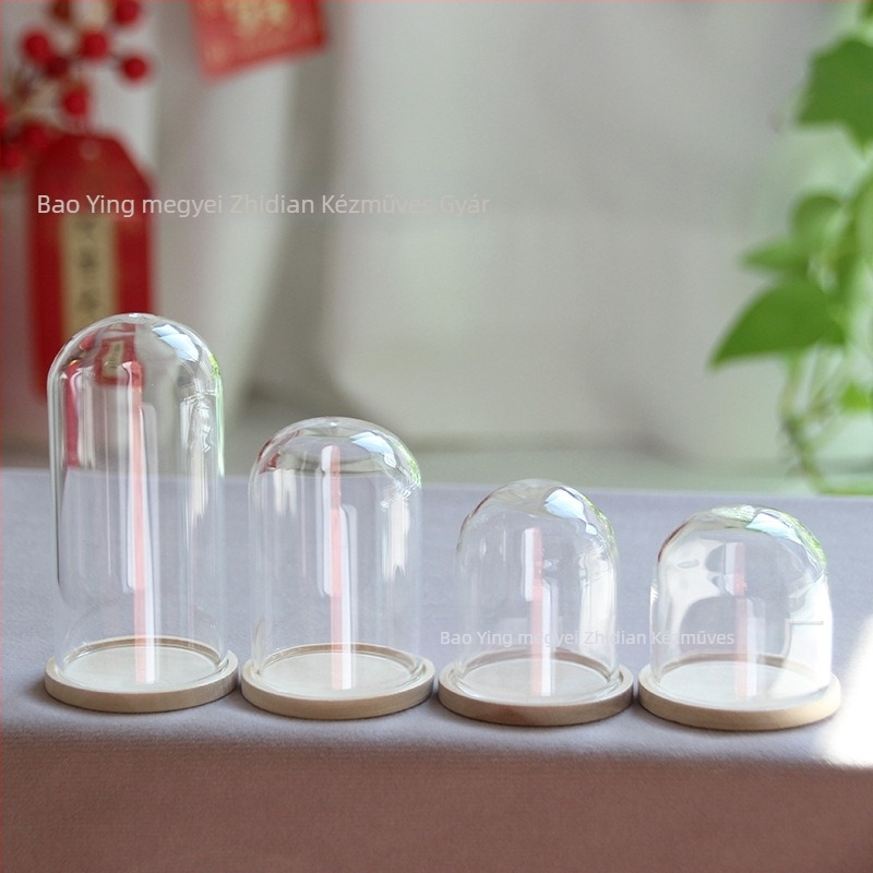 40 mm-es átlátszó üvegdóm mini tájakhoz és kívánságos üvegekhez – DIY dísz kristály fedél
