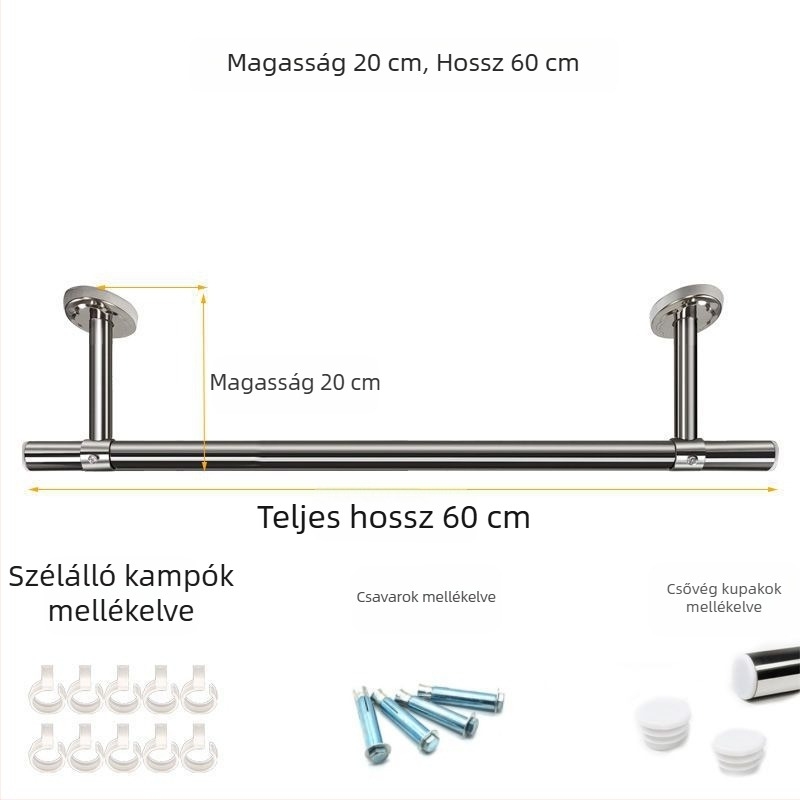 Vastagított rozsdamentes acél balkon Ruhaszárító