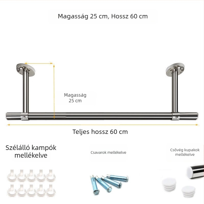 Vastagított rozsdamentes acél balkon Ruhaszárító