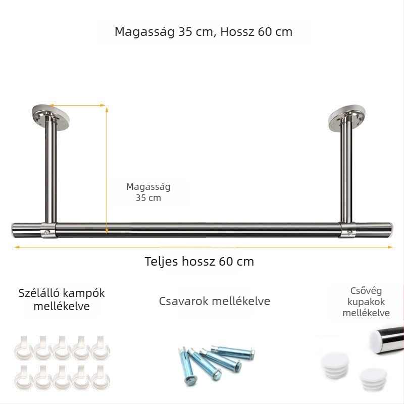 Vastagított rozsdamentes acél balkon Ruhaszárító
