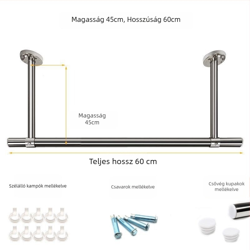 Vastagított rozsdamentes acél balkon Ruhaszárító