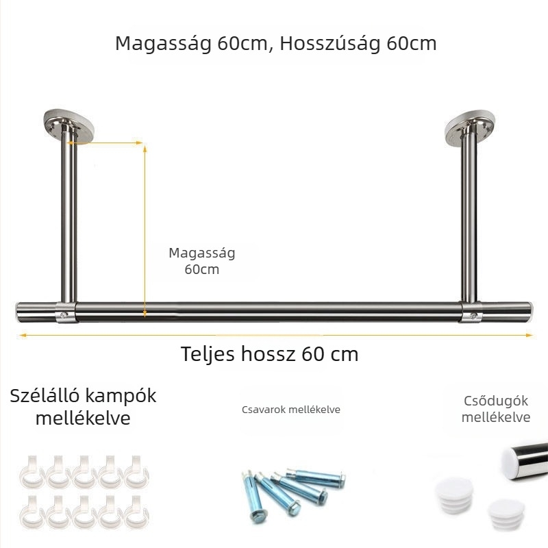 Vastagított rozsdamentes acél balkon Ruhaszárító