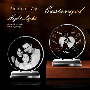 Személyre szabott kristály ajándéktrófea és asztali dísz – kristály fotóalbum, kreatív ajándék anyának, barátoknak és pároknak