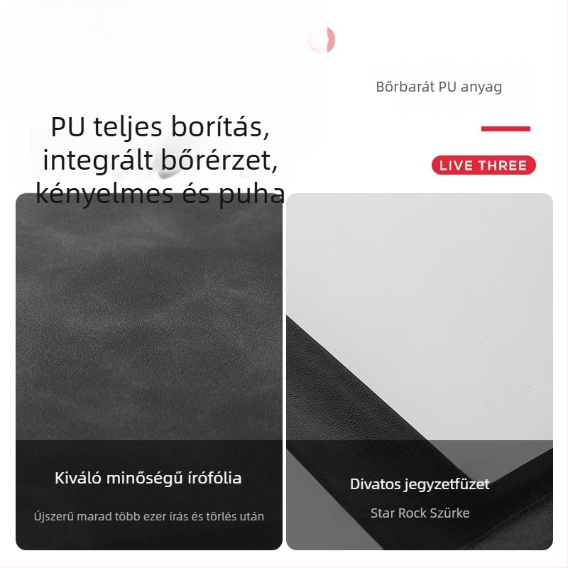 Hordozható kétoldalas fehér tábla jegyzetfüzet, törölhető, vázlatokhoz és firkákhoz (A5/A4)