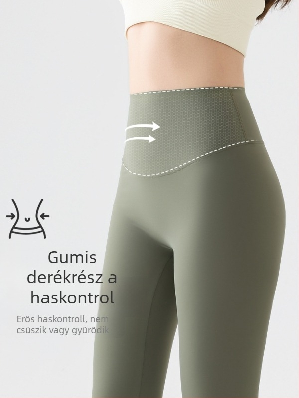Női jóga leggings, hasi kontrollal és faremeléssel, karcsú szabású, vékony nyári leggings