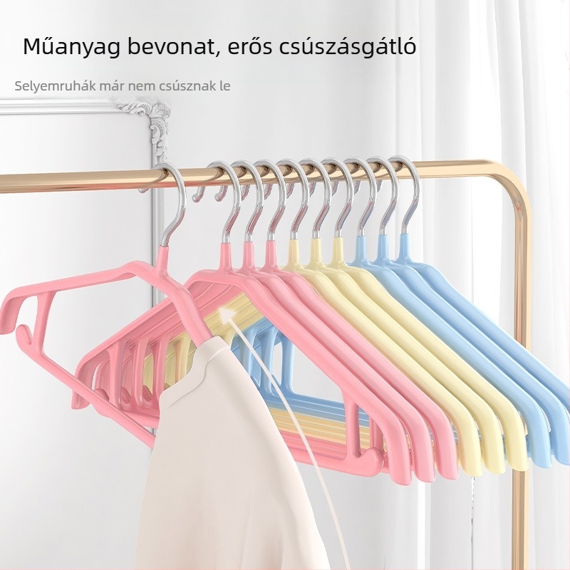 Vastagított vállú ruhakaszók, varrat nélküli, csúszásmentes gardróbhoz