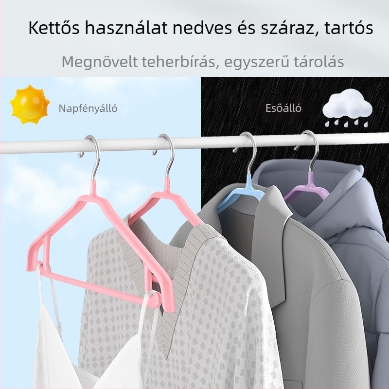 Vastagított vállú ruhakaszók, varrat nélküli, csúszásmentes gardróbhoz