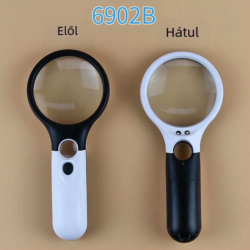 LED-es világítású kézi nagyító olvasáshoz időseknek, 3x/45x, hordozható, ékszerek vizsgálatára