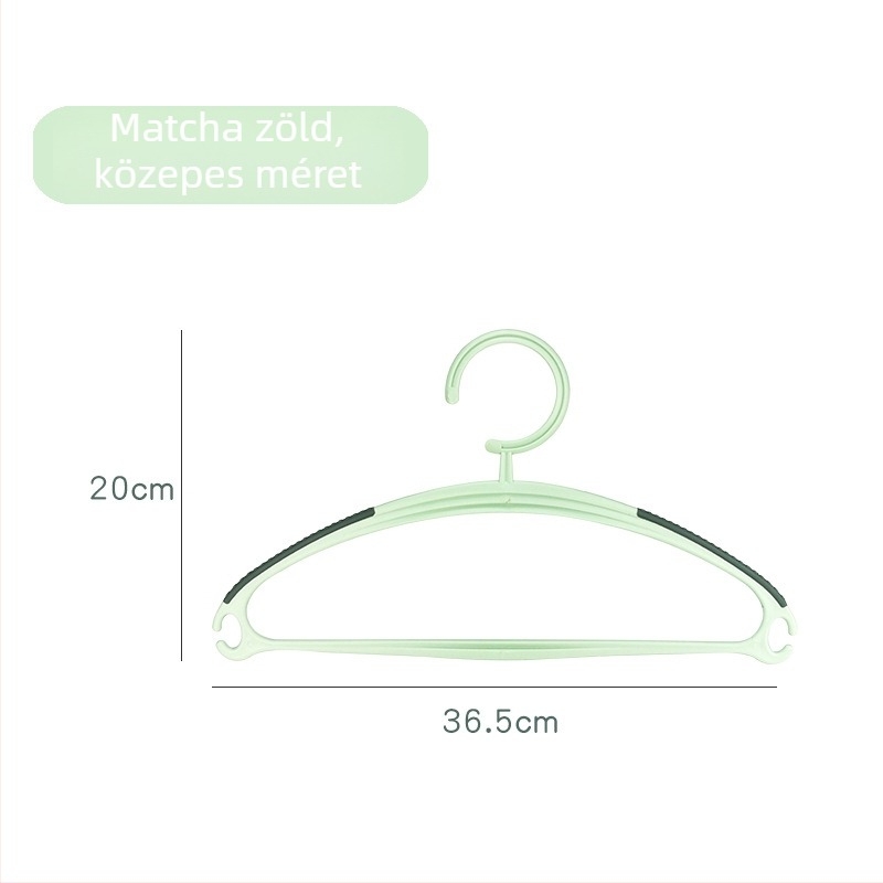 Öt darabos műanyag ruhavállfa-készlet széles vállú ruhákhoz, felnőtteknek és gyerekeknek