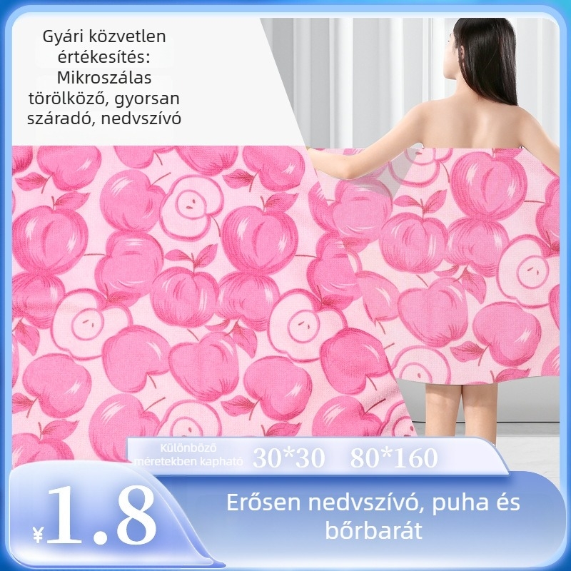 Nyomtatott mikroszálas strandtörölköző, 180–300 gsm, nedvszívó és gyorsan száradó