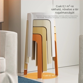 Plasztikus otthoni használatra szánt szék, erős és tartós, extra vastag, egymásra rakható, magas kör alakú vendégszék puha párnázással.