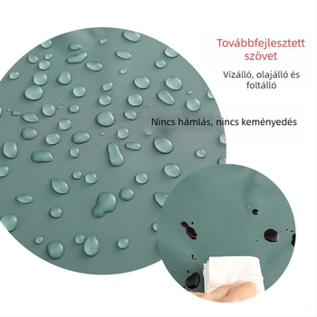 Női konyhai kötény, modern, egyszerű stílus, vízálló és olajálló PVC anyagból, zöld