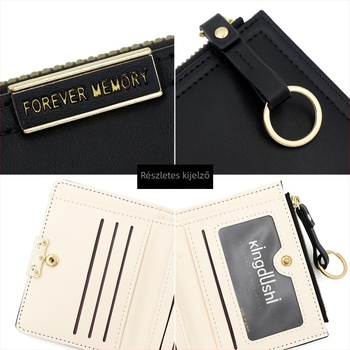 Női bőrpénztárca kétoldalas cipzárral, nagy kapacitású, több kártyatartó rekesz, kézi clutch