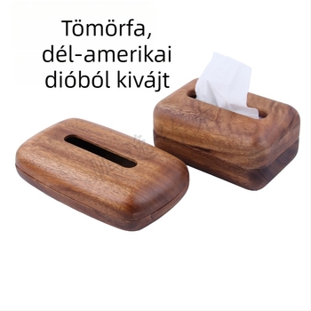 Dél-amerikai diófa papírtörlő tartó – tömörfa tároló nappaliba és irodába, modern dohányzóasztalhoz