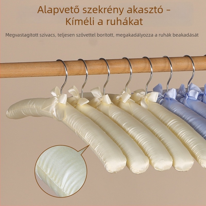 Textil borítású ruhafogas puha szivaccsal, deformáció elleni és csúszásmentes