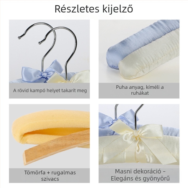 Textil borítású ruhafogas puha szivaccsal, deformáció elleni és csúszásmentes