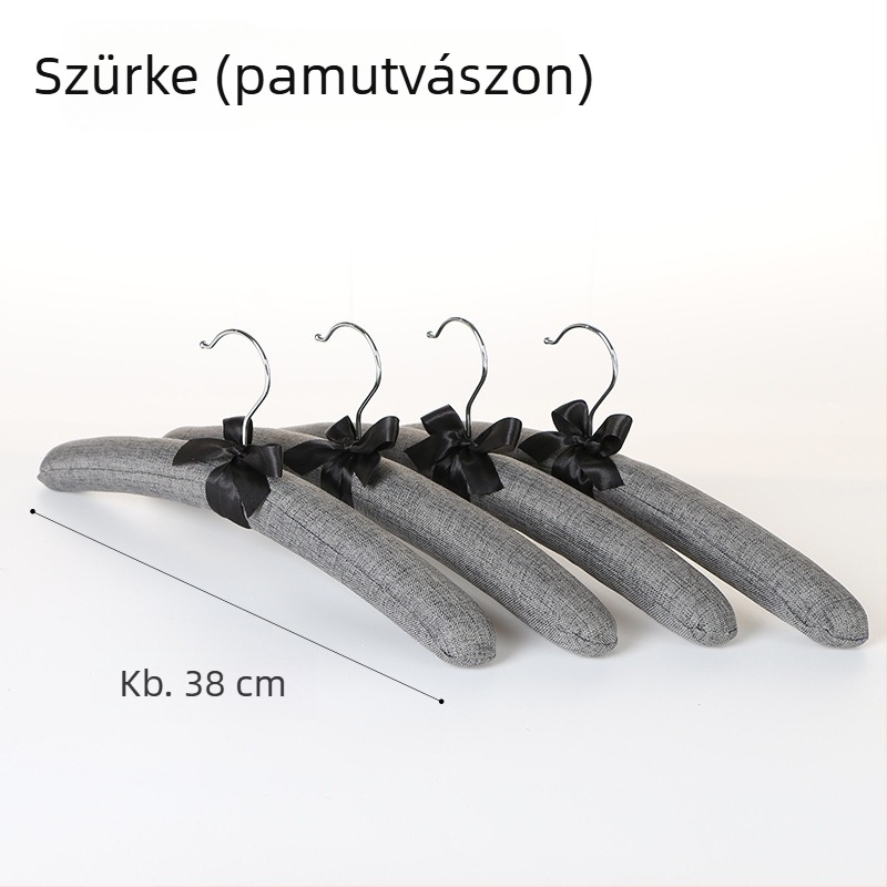 Textil borítású ruhafogas puha szivaccsal, deformáció elleni és csúszásmentes