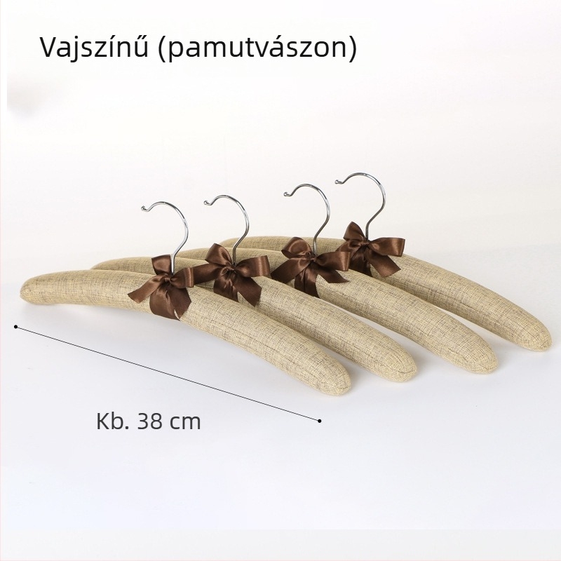 Textil borítású ruhafogas puha szivaccsal, deformáció elleni és csúszásmentes