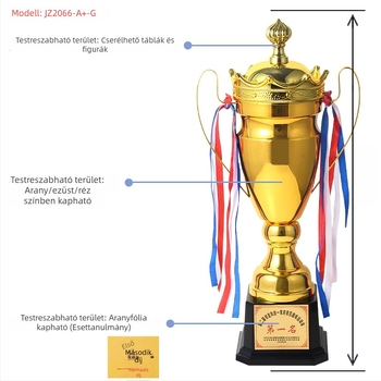 Nagy méretű fémből készült trófea és érem váltófutás, kosárlabda, futball, maraton és hosszútávú sportesemények számára – nagykereskedelmi értékesítés