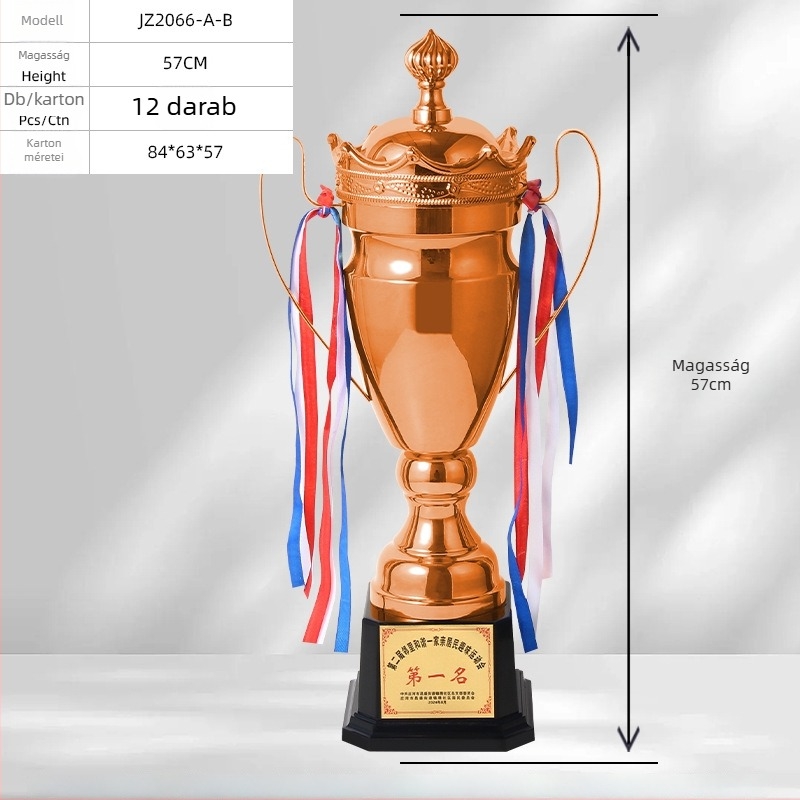 Nagy méretű fémből készült trófea és érem váltófutás, kosárlabda, futball, maraton és hosszútávú sportesemények számára – nagykereskedelmi értékesítés