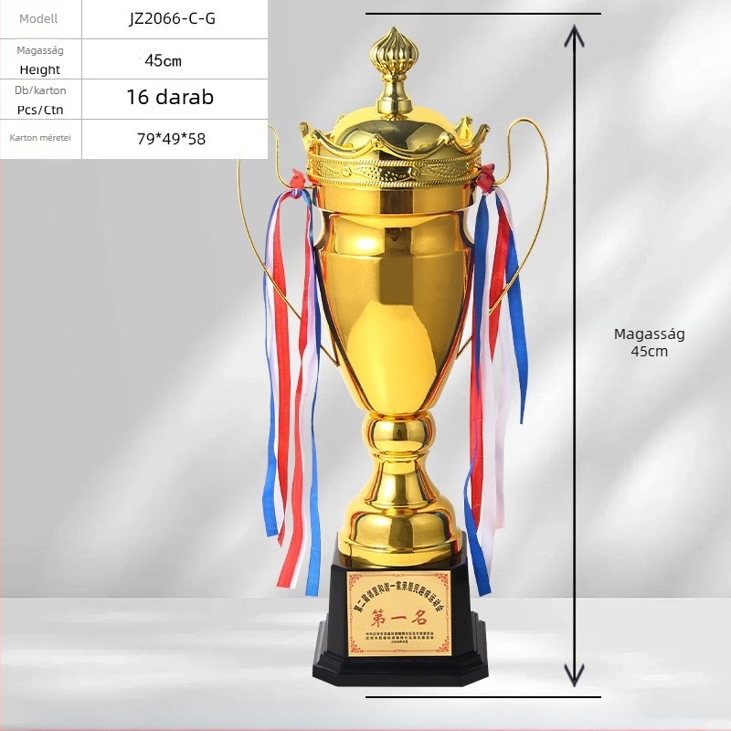 Nagy méretű fémből készült trófea és érem váltófutás, kosárlabda, futball, maraton és hosszútávú sportesemények számára – nagykereskedelmi értékesítés