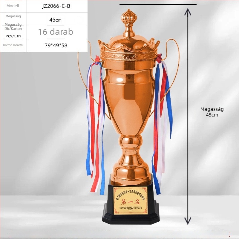 Nagy méretű fémből készült trófea és érem váltófutás, kosárlabda, futball, maraton és hosszútávú sportesemények számára – nagykereskedelmi értékesítés