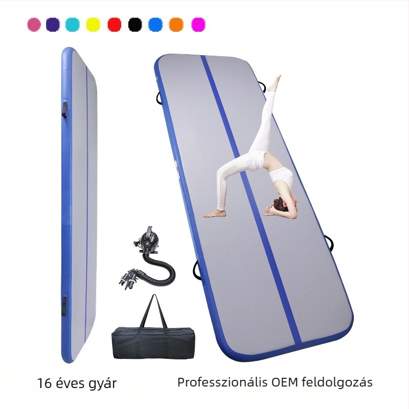 Felfújható PVC gimnasztikai matrac, csúszásmentes, jóga és taekwondo számára, védőmatrac kefézett felülettel, gyerekeknek