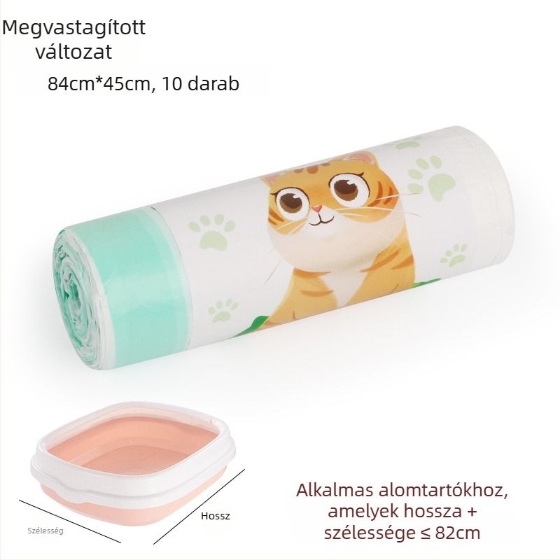Vastagított macskaalom zacskók húzózsinóros automatikus záródással, műanyag tisztítózacskók macskaalmokhoz