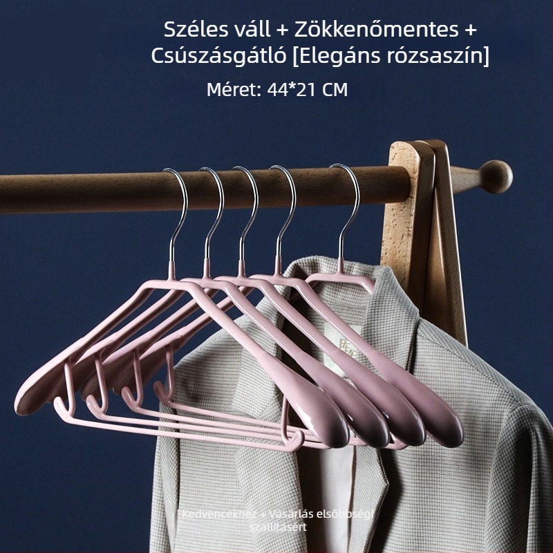 Otthoni ruhafogas csúszásmentes vállrészekkel, öltönyök és kabátok számára, varratmentes, széles válltámogatással
