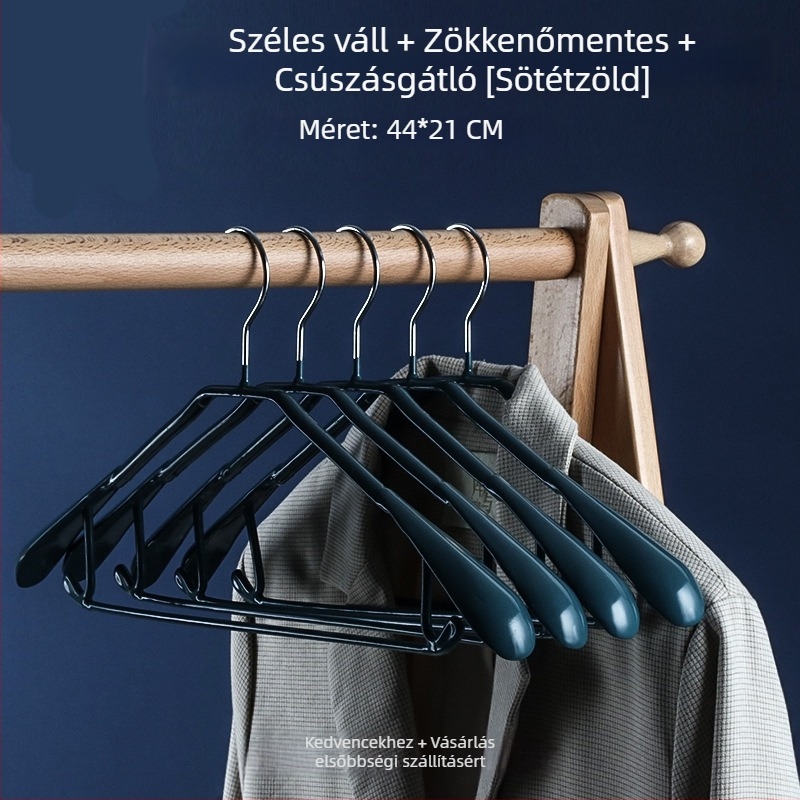 Otthoni ruhafogas csúszásmentes vállrészekkel, öltönyök és kabátok számára, varratmentes, széles válltámogatással