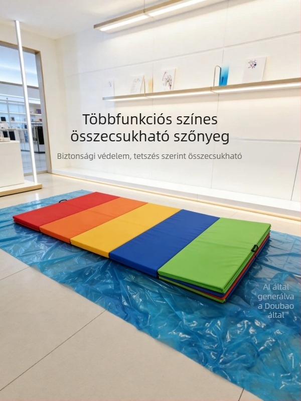 Színes, összecsukható tornaszőnyeg gyerekeknek, ideális táncra és edzésre, esésvédő, vastagított szivacslap