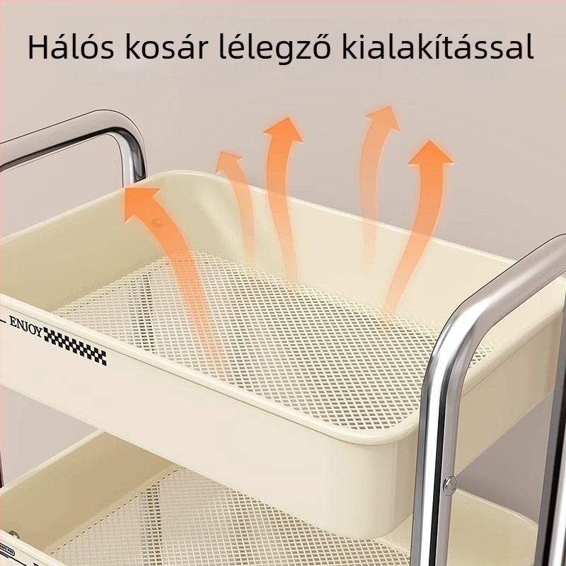 4-szintes mozgatható tárolókocsi konyhába, nappaliba, hálószobába és osztályterembe