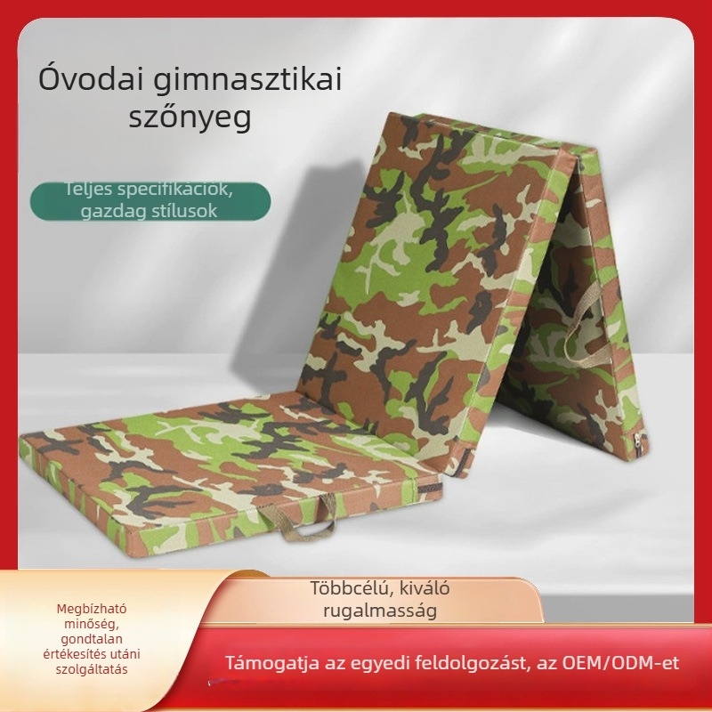 Óvodai használatra tervezett vastag, háromszakaszos összecsukható tornapad, kültéri hasizomgyakorlatokhoz
