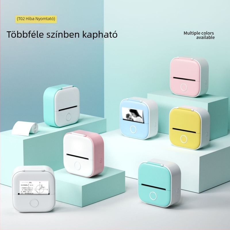 Phomemo T02 mini hőnyomtató – hordozható címkenyomtató Bluetooth-tal a telefonhoz, otthoni használatra, hibajavító nyomtató