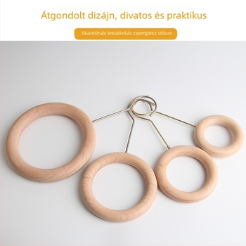 Fából készült sál- és kendő tároló állvány kijelző gyűrűvel