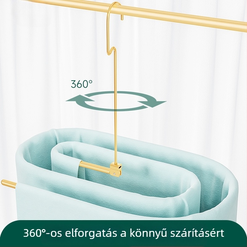 Alumínium spirálos erkélyi szárítóakasztó – nagy spirálos ruhaszárító paplanokhoz, lepedőkhez és ágyneműhuzatokhoz