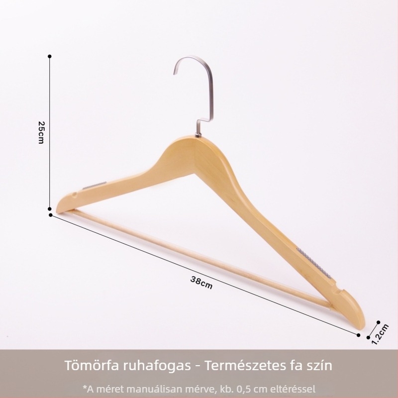 Velúr bevonatú tömörfa ruhakasztók, csúszásmentesek, nyom nélkül, szállodák, ruházati üzletek és otthoni használatra, speciális ruhakasztók