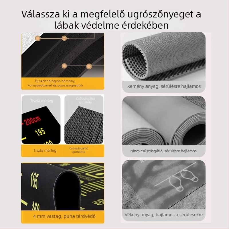 Álló távolugrás-tesztmatrac, csúszásmentes, vastított, otthoni használatra