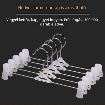Műanyag nadrágclipos ruhatartó, nyommentes kialakítás