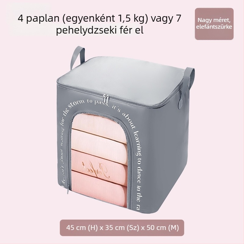 Nagy kapacitású szezonális ruhák tároló táska, paplanok és pehelykabátok számára – por és nedvesség elleni védelem.