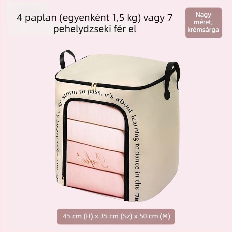 Nagy kapacitású szezonális ruhák tároló táska, paplanok és pehelykabátok számára – por és nedvesség elleni védelem.