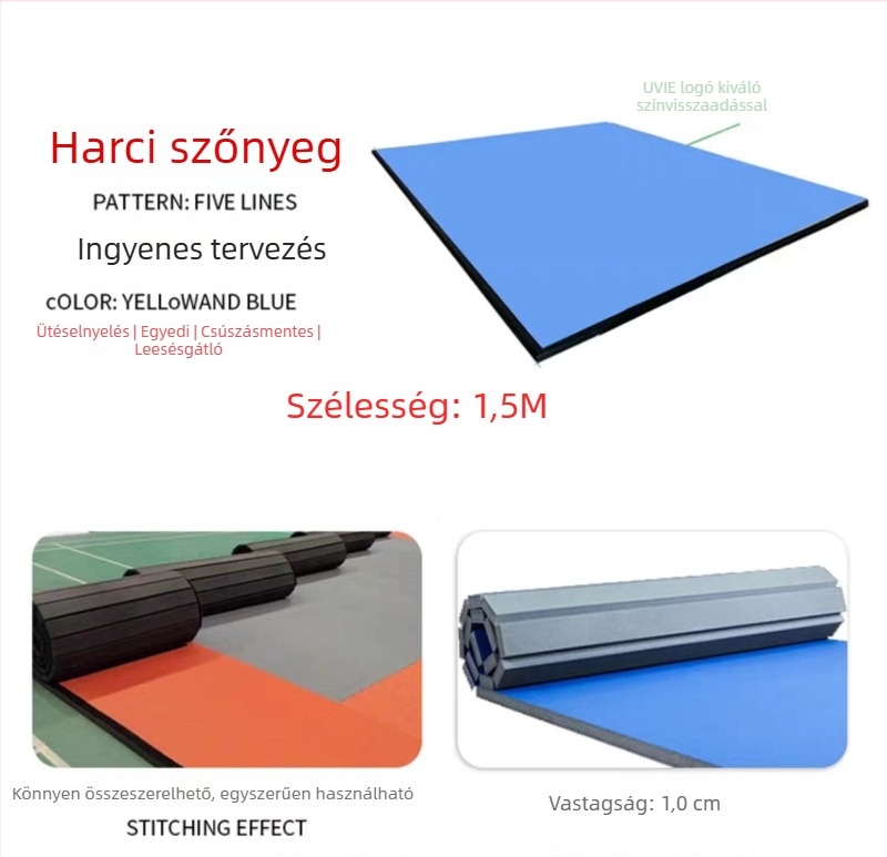 Harcművészeti edzőmatrac – gurulós tatami Taekwondo, boksz, judo és MMA számára, habos anyagból