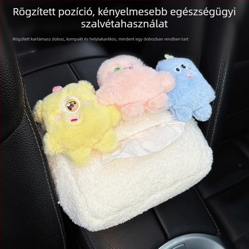 Akasztó plüss szörny autóba való papírzsebkendő tartó — belső dekoráció